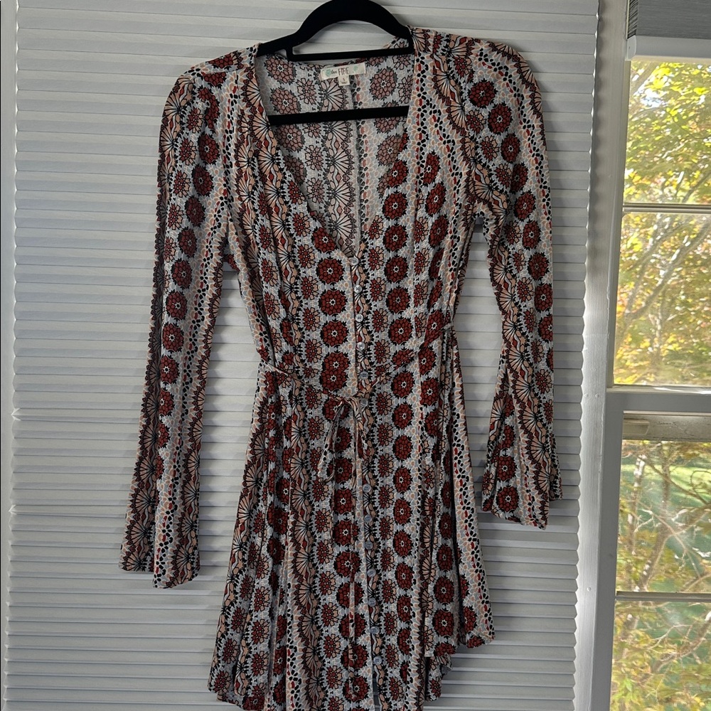 Love Fire Floral V-Neck Dress